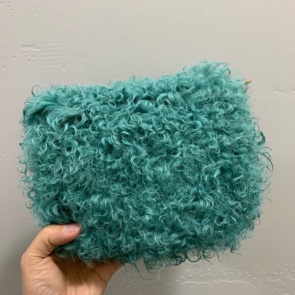 Handmade Genuine Curly Shearling Turn-lock Clutch/Shoulder Bag/Crossbody - Picture 11 of 14